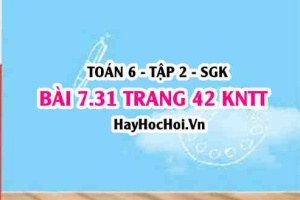 Bài 7.31 trang 42 Toán 6 Tập 2 Kết nối tri thức